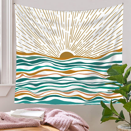 Sunset Ocean Tapestry | Boho Coastal Wall Hanging