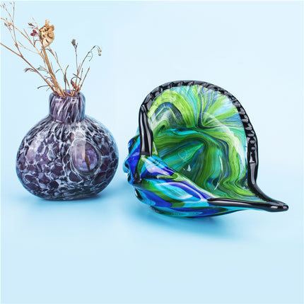 Glass Conch Shell Ornament | Blue Green Coastal Décor