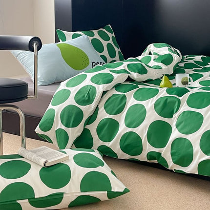 Polka dot printed cotton four-piece set – Trendy & Practical for Daily Living