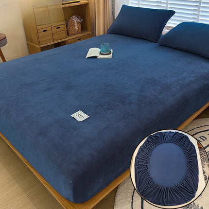 Milk Fiber Single-piece All-inclusive Non-slip Coral Flannel Sets Fitted Sheet