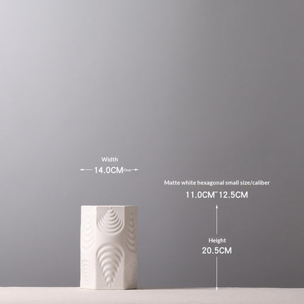 Nordic Geometric Ceramic Vase – Square & Hexagon Minimalist Design