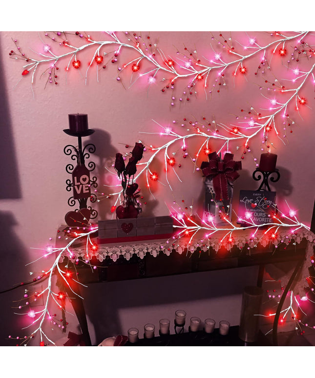 Loving Heart Ambience Light – 1.8m Rattan Branch with 48 Pink LEDs