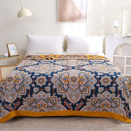 Cotton Gauze Quilt – Mandala Plant & Flower 3-Piece Bedding | Ikeame