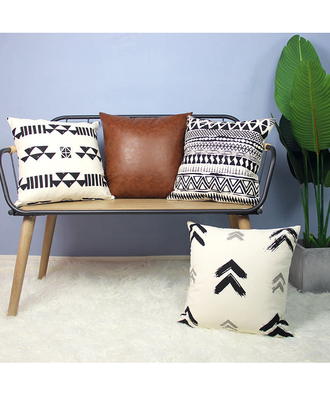 Luxury Boho Cushion Cover – Black & White or Brown