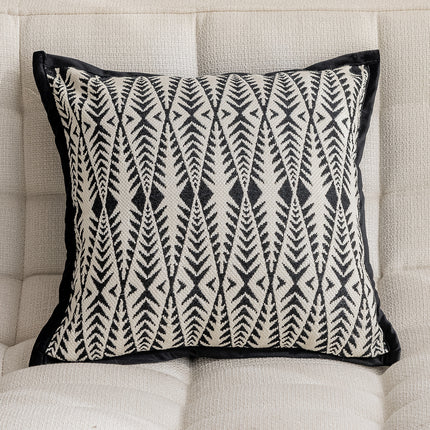 Monochrome Fine Line Patterned Cushion with Core | Minimalist Home Décor