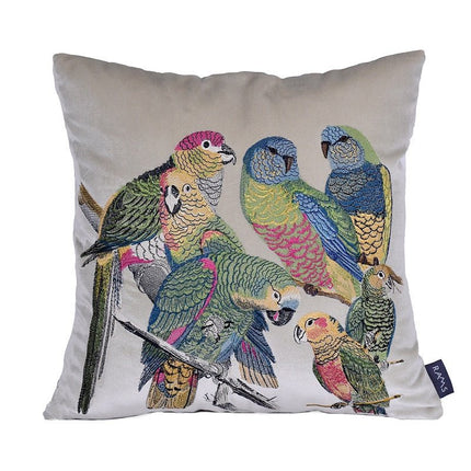 Luxury Parrot Embroidered Cushion – Deep Forest Green 🦜🌿
