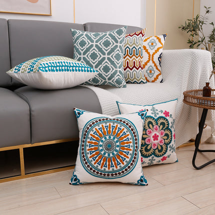 Embroidered Cushion Covers – Blue and Yellow or Rich Reds