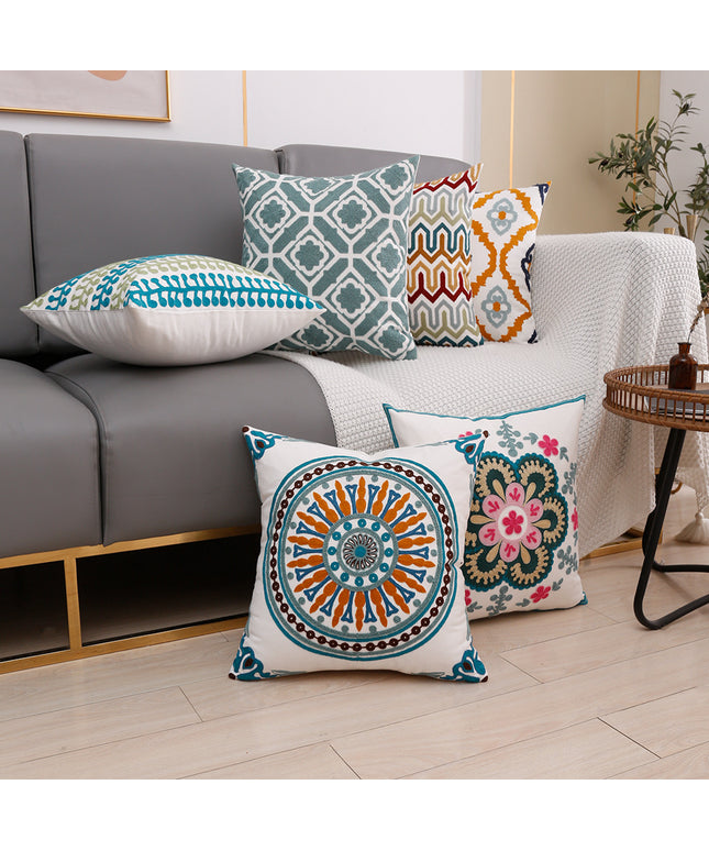 Embroidered Cushion Covers – Blue and Yellow or Rich Reds