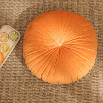 Nordic Style Khaki Round Velvet Cushion with Core – 40x40x10cm
