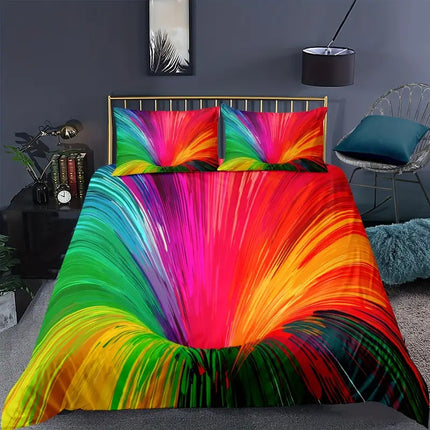 Rainbow Bedding Set | Optical Illusion Duvet Cover