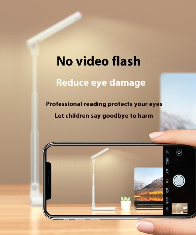 Wireless Charger Desk Lamp – Foldable LED Light & Phone Stand (USB Powered)