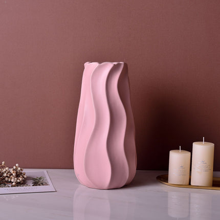 Ceramic Ripple Vase | Modern Coloured Decorative Vase