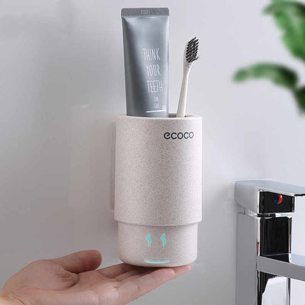 Wall-mounted Bathroom Free Punch Magnetic Suction Cup Toothpaste Toothbrush Storage Rack