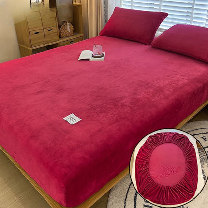 Milk Fiber Single-piece All-inclusive Non-slip Coral Flannel Sets Fitted Sheet