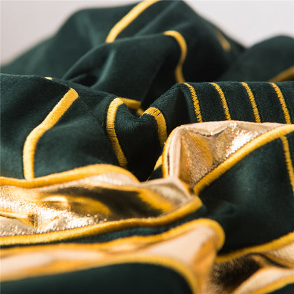 Velvet Cushion Cover with Metallic Gold Stripes – in 6 colours