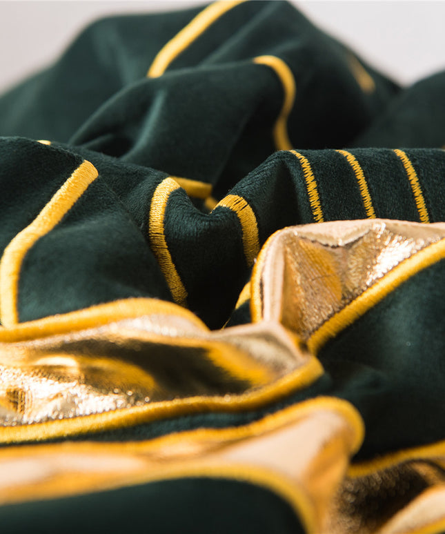 Velvet Cushion Cover with Metallic Gold Stripes – in 6 colours