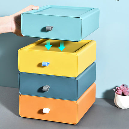 Stackable Storage Drawer Boxes Desk Makeup Organiser Set