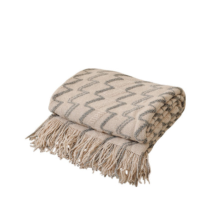 Nordic Tassel Throw Blanket | Soft Striped Sofa Throw