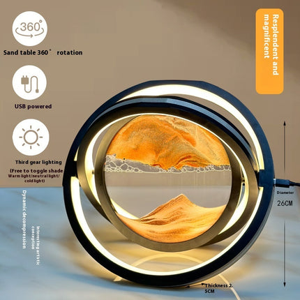 Quicksand Hourglass LED Lamp – Rotating Sand Art Night Light (USB Powered)