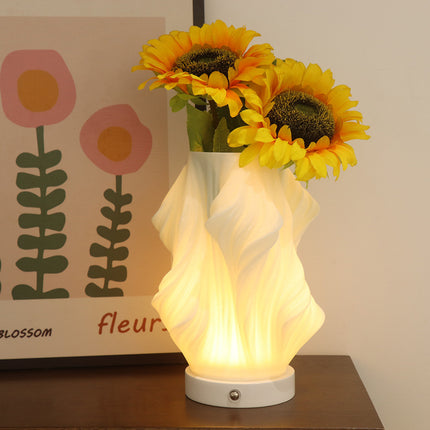 3D Printed Vase Decoration Lamp – Artistic Ambient Light (Rechargeable or Plug-in)