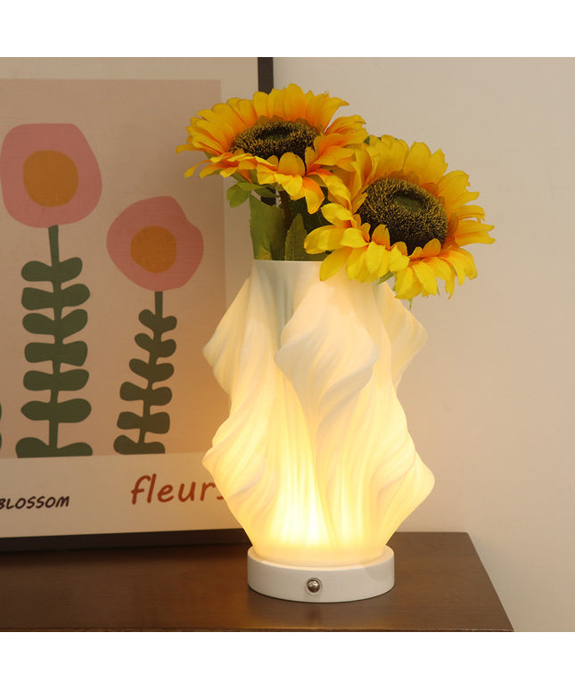 3D Printed Vase Decoration Lamp – Artistic Ambient Light (Rechargeable or Plug-in)