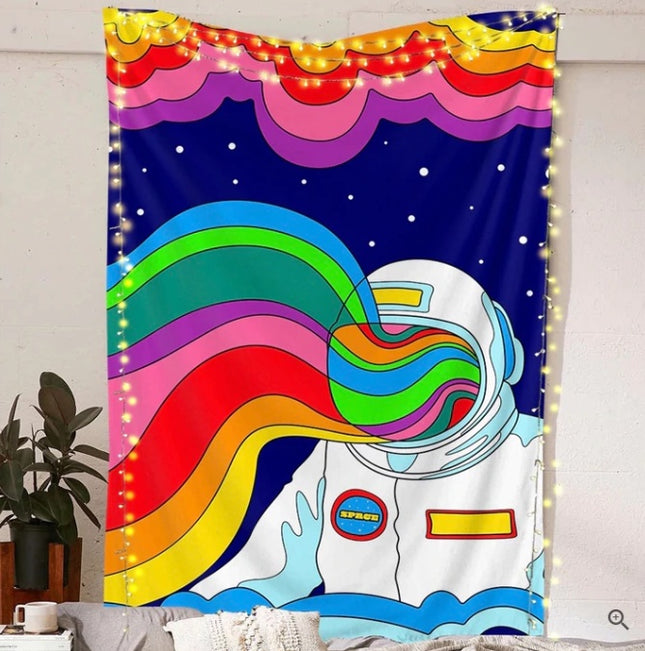 Psychedelic Astronaut Tapestry | Cosmic Wall Hanging