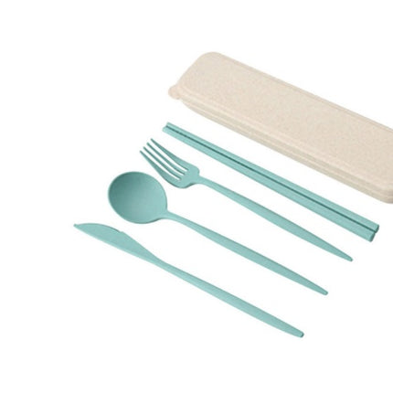 Travel Tableware Set 🍴 – Wheat Straw, 4 Colours, Eco-Friendly