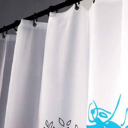 “Love in Paris” Cartoon EVA Shower Curtain — Thickened & Mildew-Proof