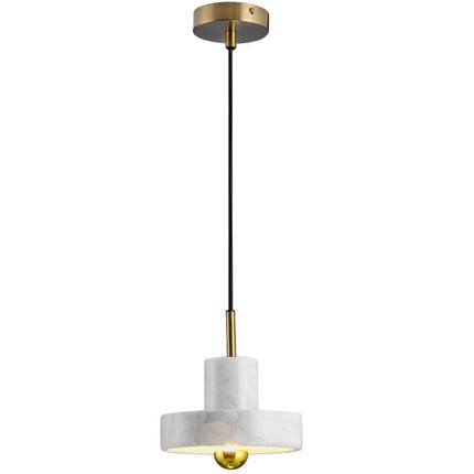 Luxury Marble Pendant Light – White Marble & Copper | Ikeame
