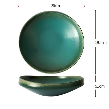Deep Ceramic Plates 🍽️ – Thick-Sided, 4 Designs