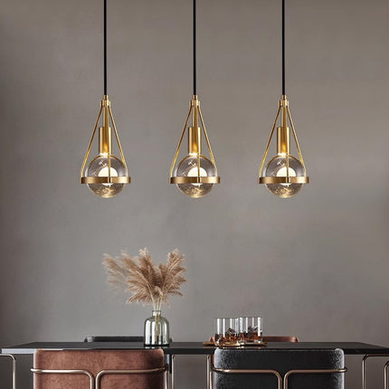 Copper Crystal Chandelier – Luxury Modern Minimalist Lighting | Ikeame