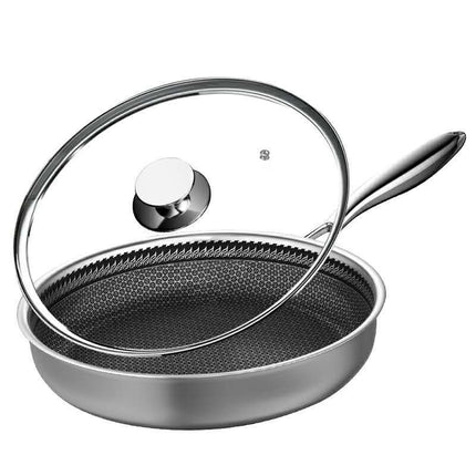 High-Quality 304 Stainless Steel Frying Pan – Skillet with Optional Lid