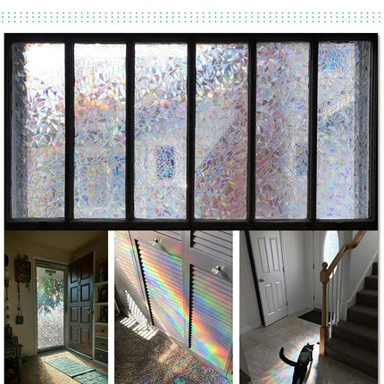 3D colorful glue-free balcony bathroom frosted window sticker