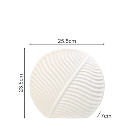 Embossed Leaf Ceramic Vase – Sculptural Botanical Wall Décor