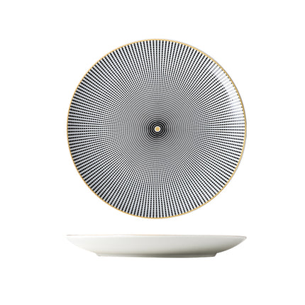 Creative Ceramic Dinner Plates | Modern Gold Rim Tableware