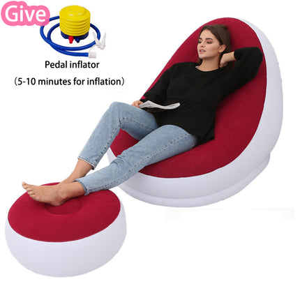 Inflatable Lounge Chair & Footstool | Cosy Foldable Chill Seat