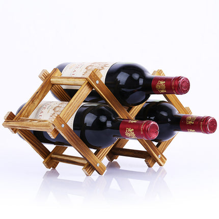 Collapsible Wooden Wine Rack 🍷 – 3, 5, 6, or 10 Bottles