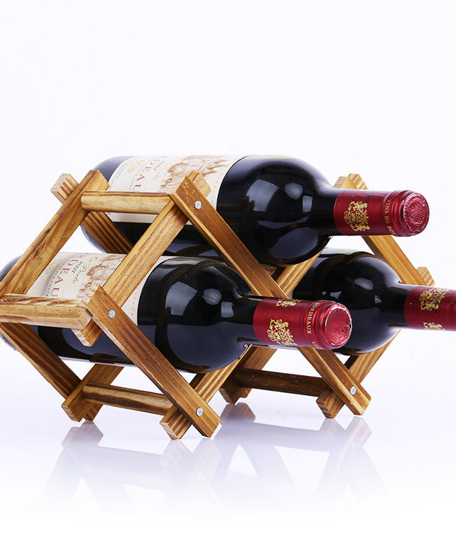 Collapsible Wooden Wine Rack 🍷 – 3, 5, 6, or 10 Bottles