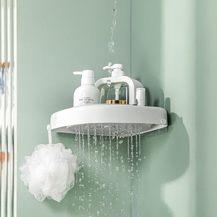 Perforation-Free Rotating Bathroom Shelf