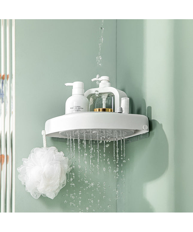 Perforation-Free Rotating Bathroom Shelf