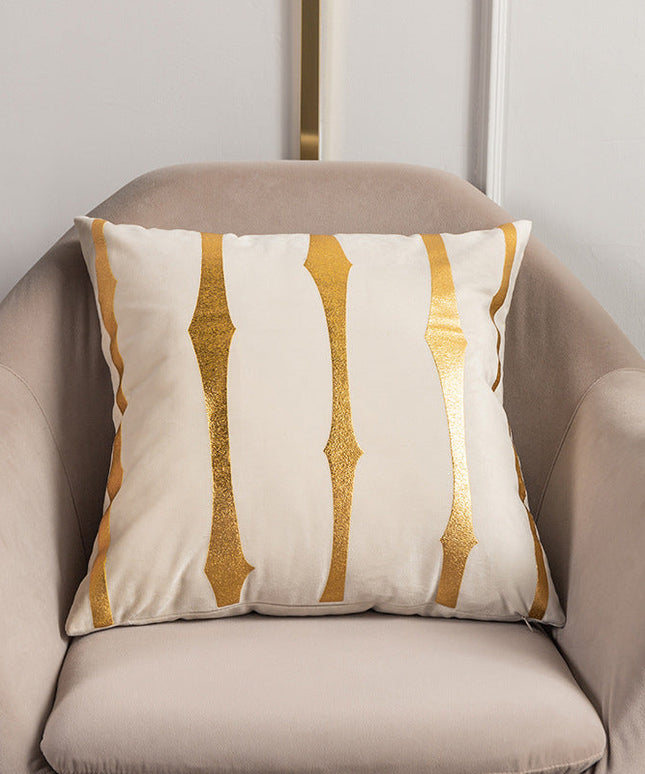 Golden Stripe Cushion Cover – 45x45cm in Beige or Brown