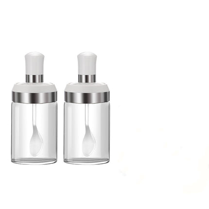 Glass Seasoning Bottles 🧂 – Built-In Spoon, Moisture-Proof, 2-Pack