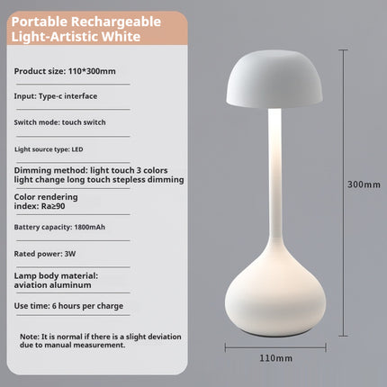 Nordic Style Portable Rechargeable Table Lamp – 5 Colours | Minimalist LED