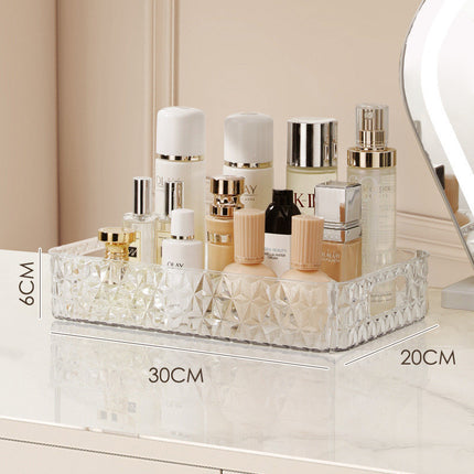 Luxury Bathroom Trolley Storage Rack – Transparent Diamond Design | Ikeame