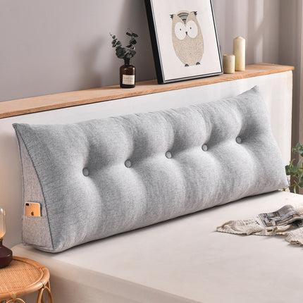 Triangle Bed Backrest Cushion | Cotton Linen Headboard Pillow