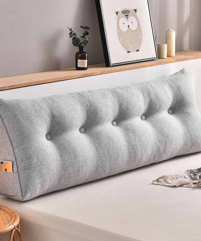 Triangle Bed Backrest Cushion | Cotton Linen Headboard Pillow