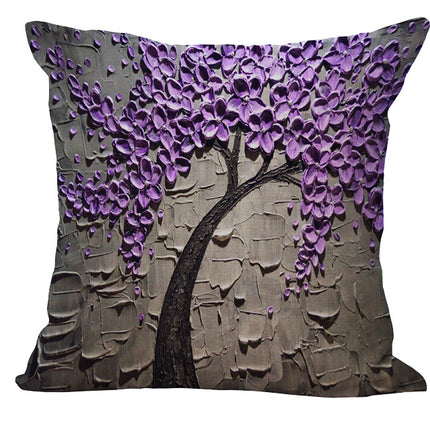 Oil Painting Cushion Cover | Artistic Cotton Linen Pillow 45x45
