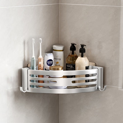 Portable Bathroom Corner Shelf – Raised Aluminium Storage | Ikeame