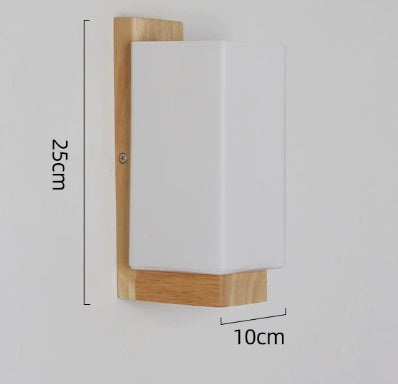 Nordic Wood & Glass Wall Light – Modern Minimalist Lamp