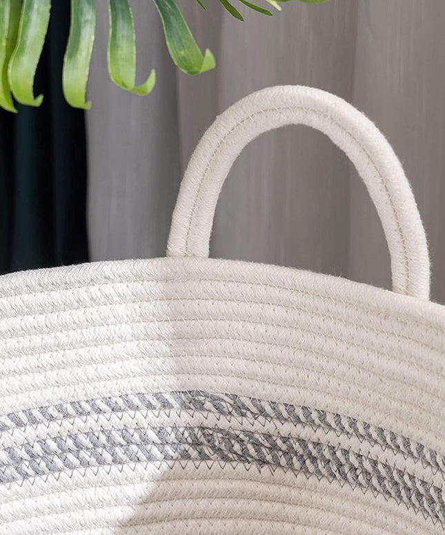 Cotton Rope Storage Basket Large Laundry Woven Organiser